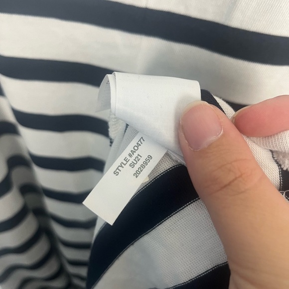 J Crew Womens Soft Cotton High Low Maxi Dress Nautical Navy White Stripe M - Picture 7 of 8